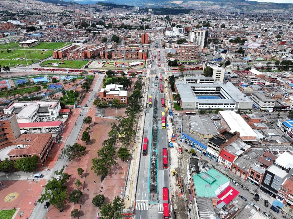 Foto aérea donde se ven los transmilenios
