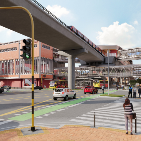 Render de la estación de San Victorino