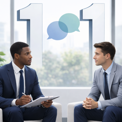 Hombres de negocios conversando