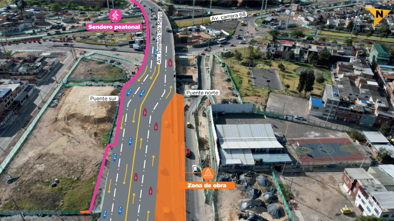 Mapa de los desvíos aprobados para esta obra