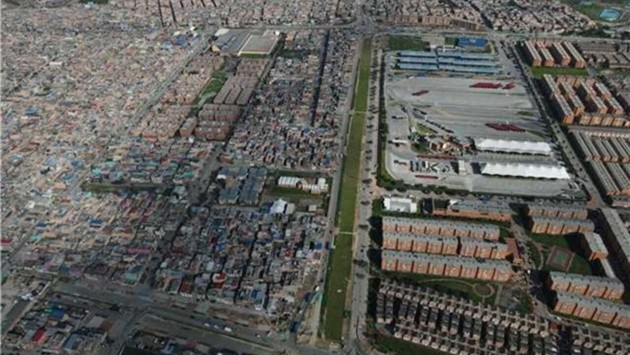 Foto aérea del lugar donde tendrá el cierre de la av. Villavicencio