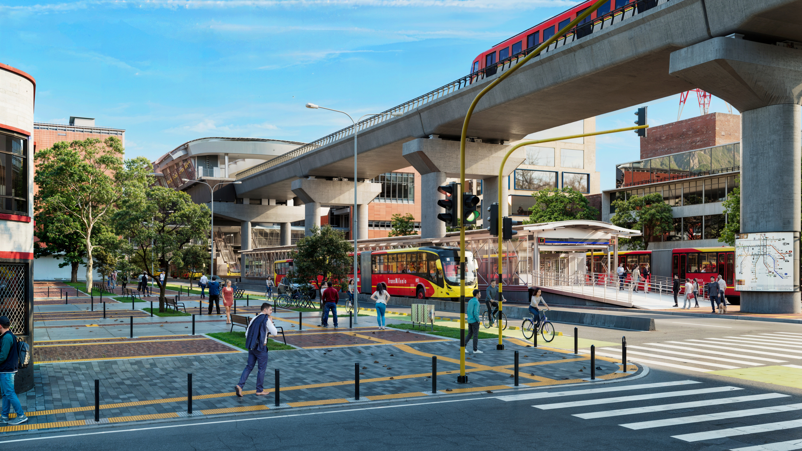 Render de la estación calle 63