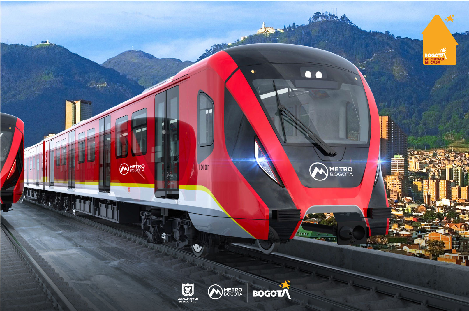 Render de tren rojo