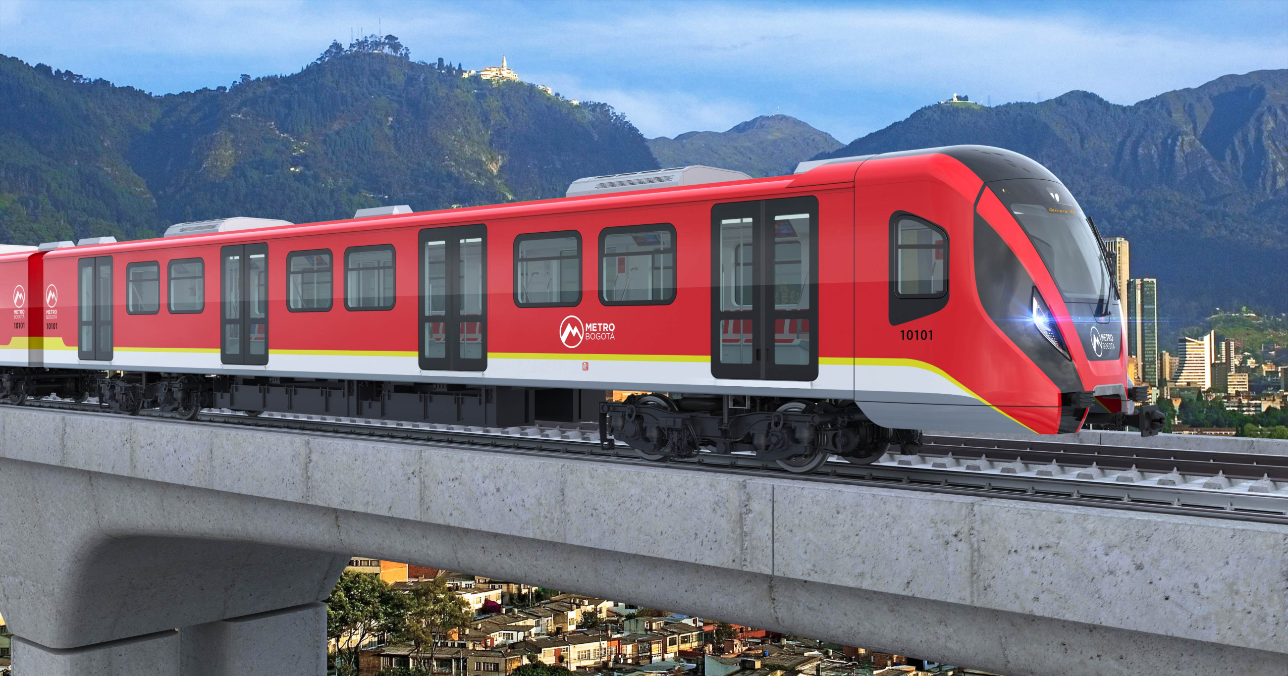Render de tren rojo