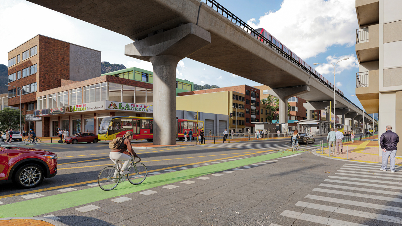 Render de cómo será la estación de la Calle 19 en la avenida Caracas