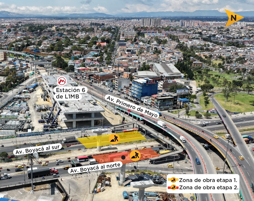 Desvío Av Boyaca con av Primero de Mayo