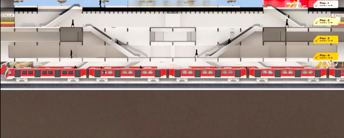 Render del t&uacute;nel de la L&iacute;nea 2